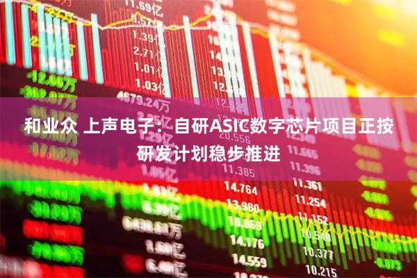 和业众 上声电子：自研ASIC数字芯片项目正按研发计划稳步推进