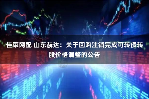 佳荣网配 山东赫达：关于回购注销完成可转债转股价格调整的公告
